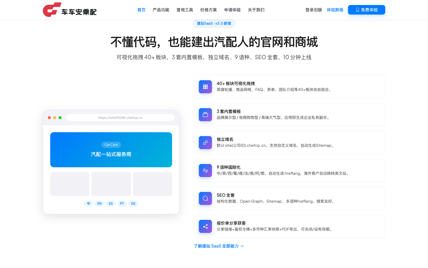 汽配建站 SaaS